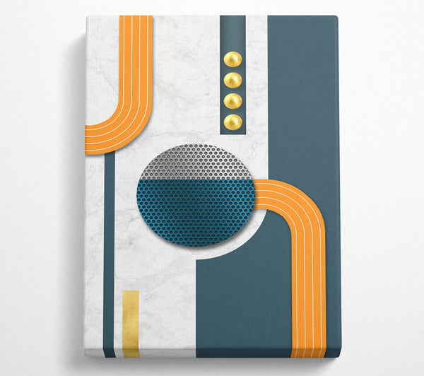  A Canvas Print of Blue Abstract With Shapes Canvas Art