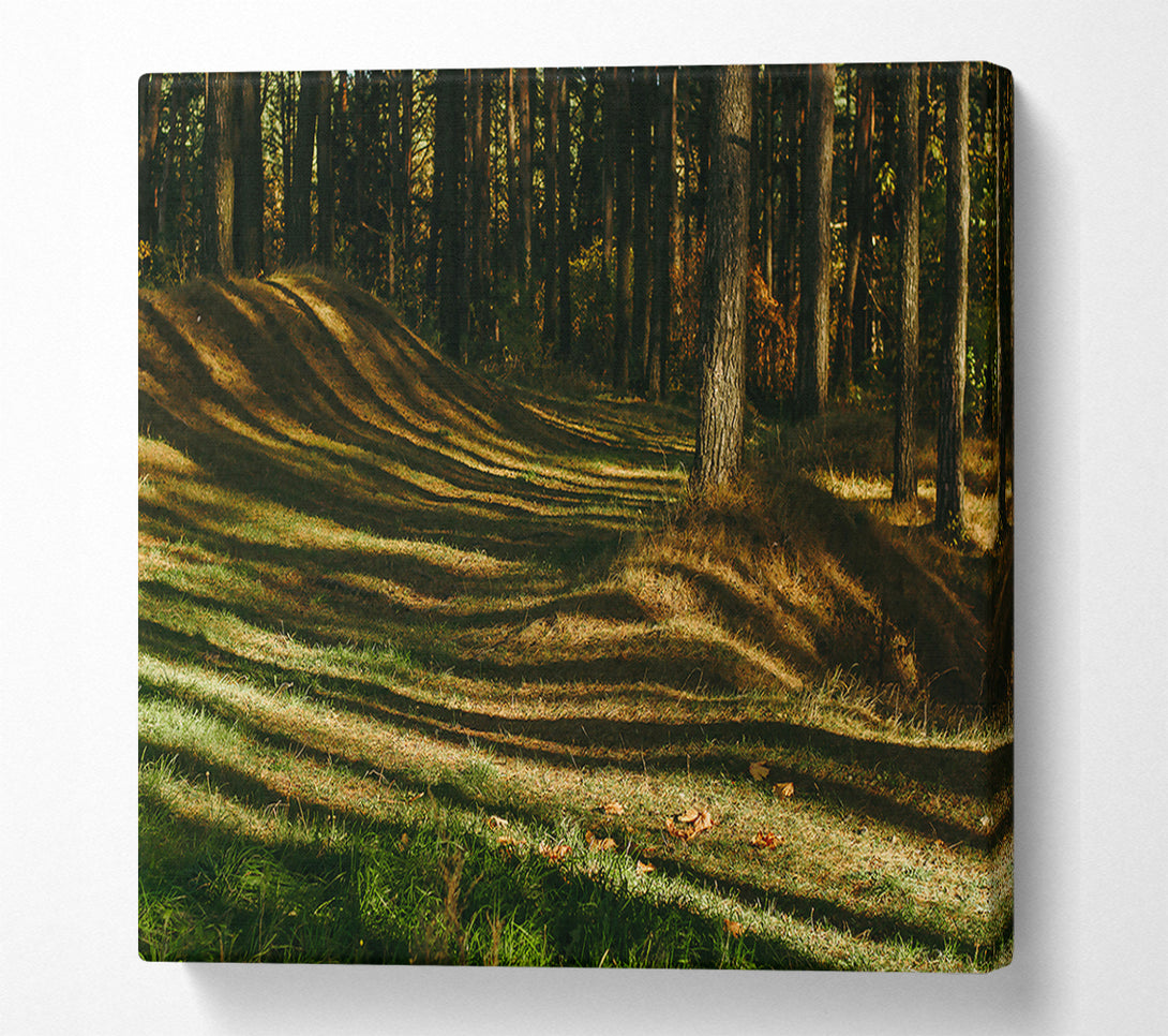  A Canvas Print of Golden Forest Stripes Canvas Wall Art