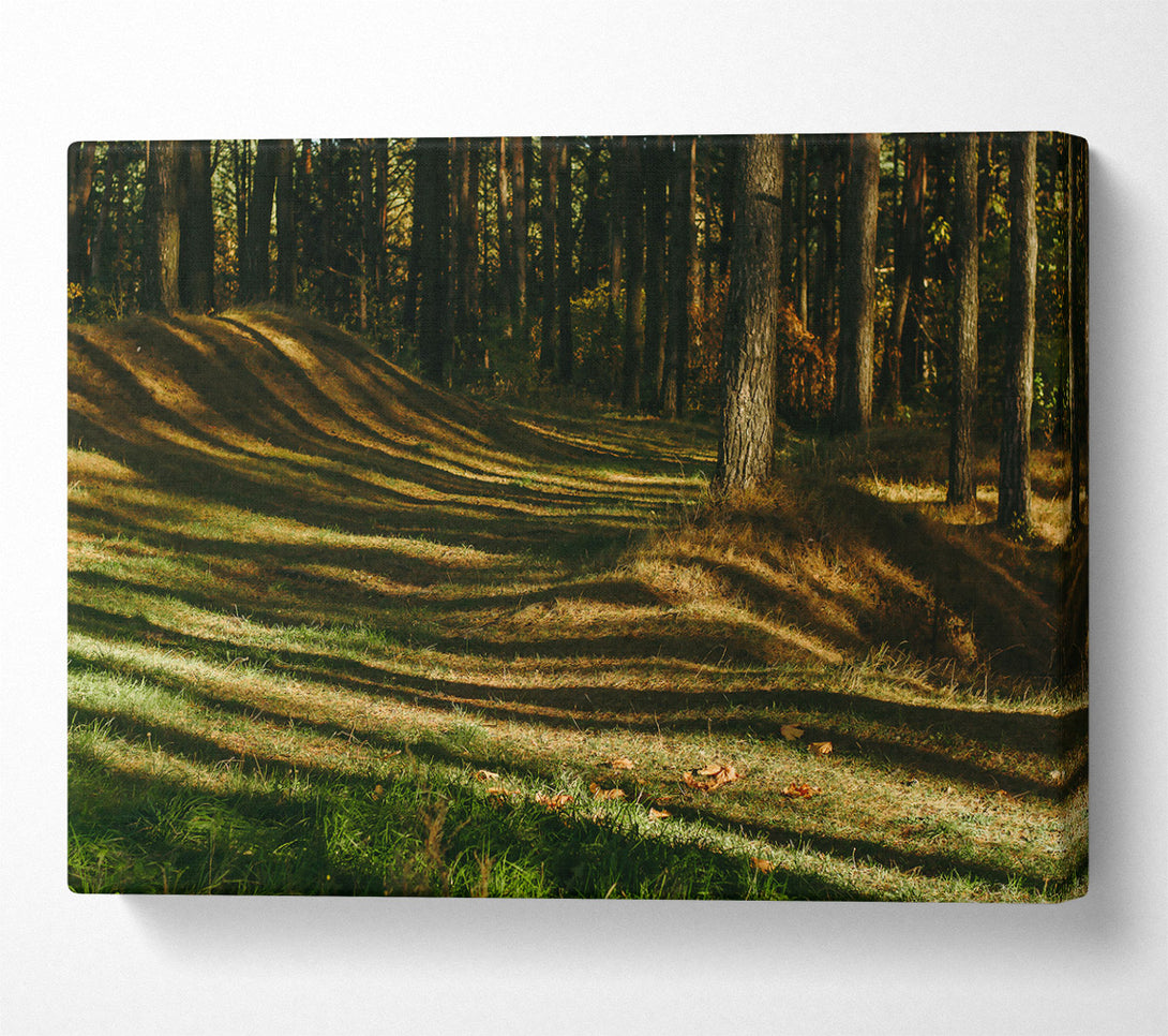  A Canvas Print of Golden Forest Stripes Canvas Wall Art