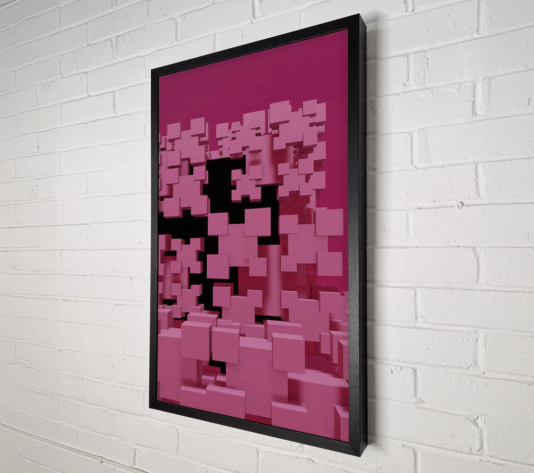  A Canvas Print of Pink Pixelated Landscape Canvas Print