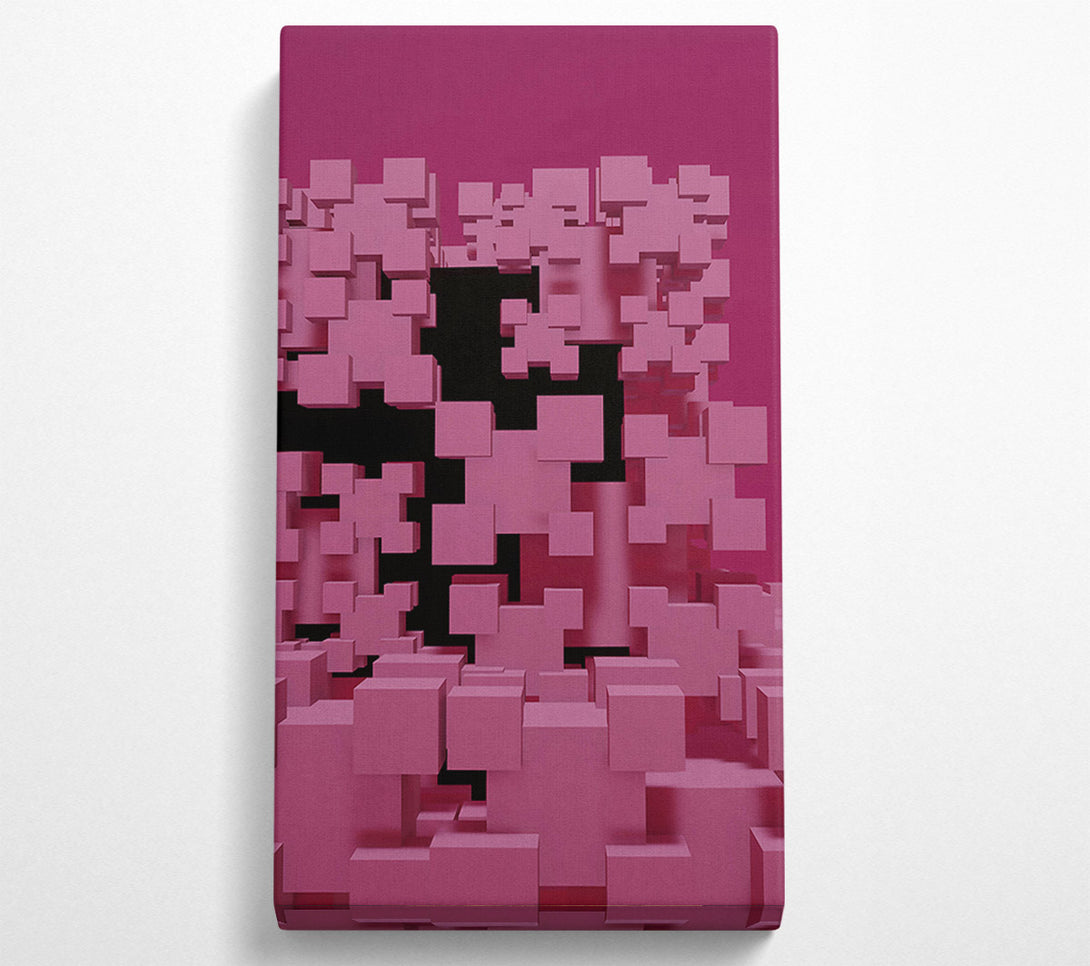  A Canvas Print of Pink Pixelated Landscape Canvas Print