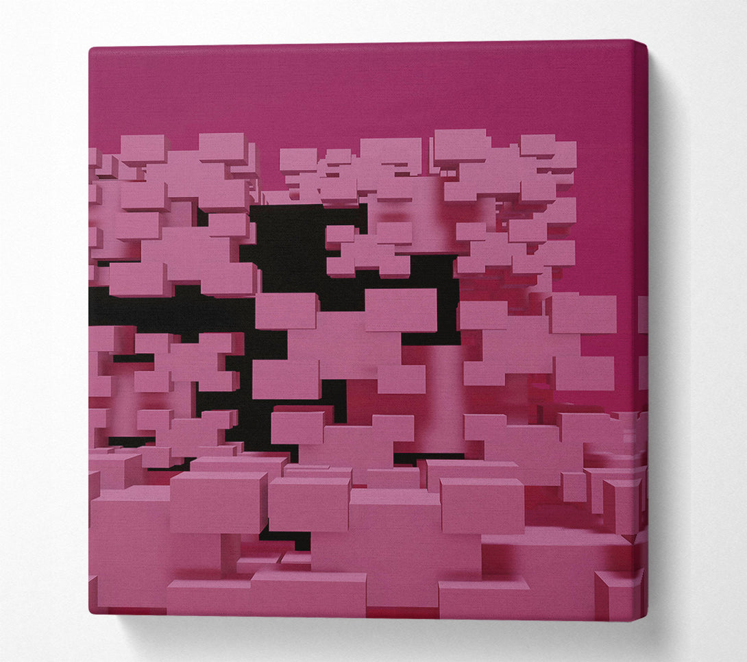  A Canvas Print of Pink Pixelated Landscape Canvas Print