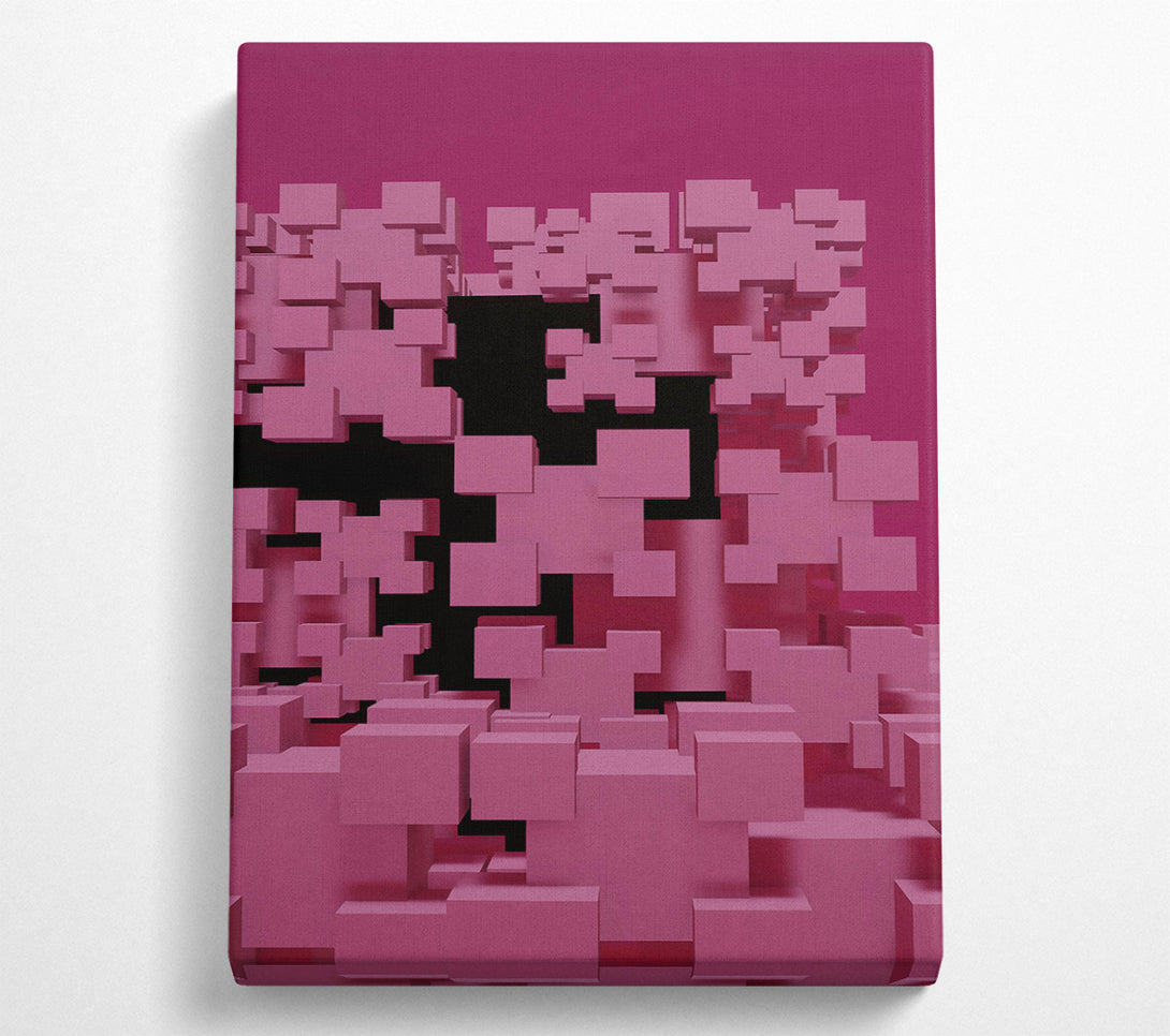  A Canvas Print of Pink Pixelated Landscape Canvas Print
