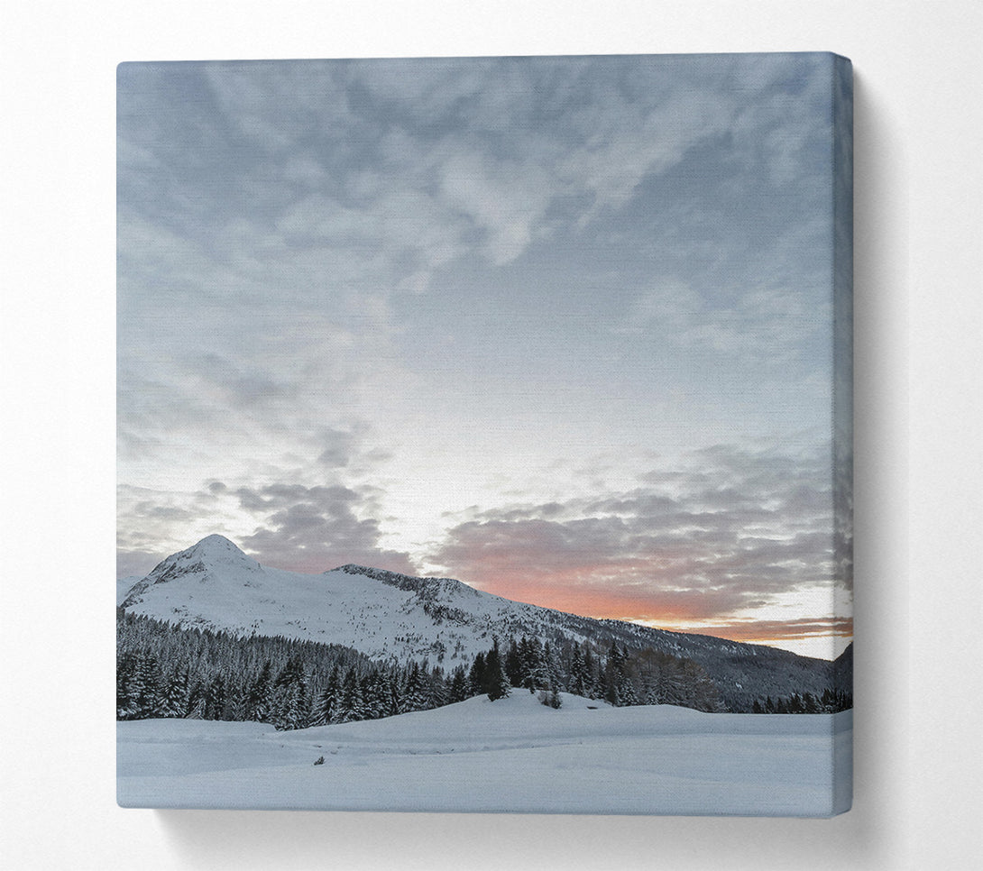  A Canvas Print of Pink Sky Mountaintops Canvas Print
