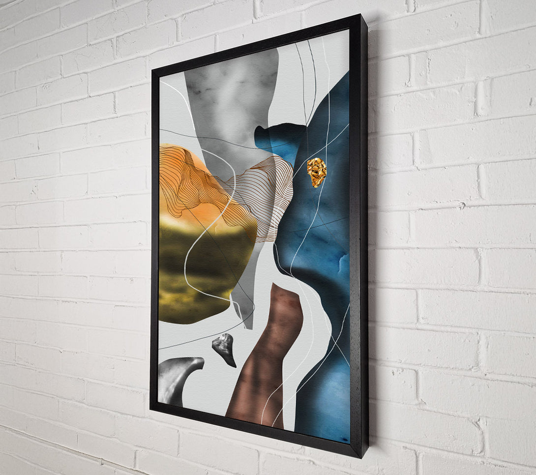  A Canvas Print of Blue And Gold Abstract Canvas Art