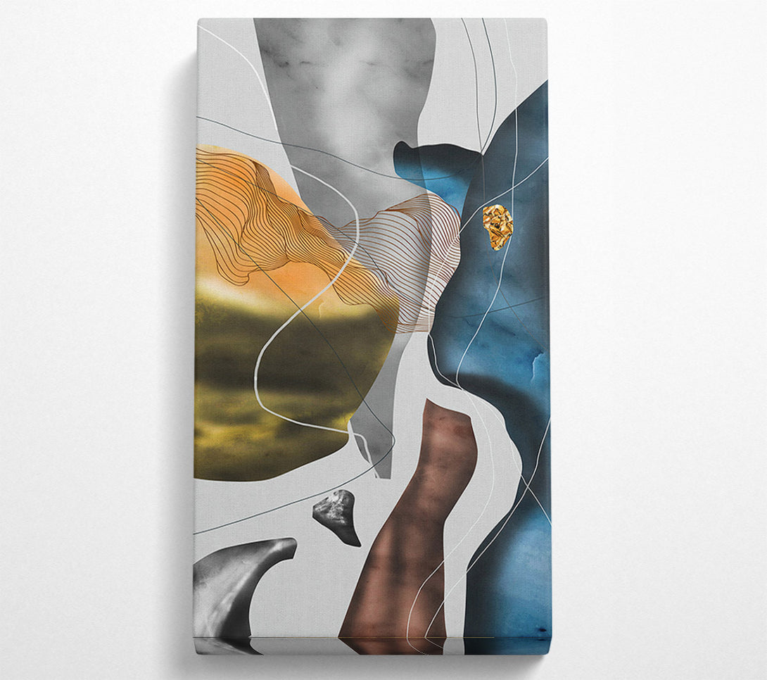  A Canvas Print of Blue And Gold Abstract Canvas Art