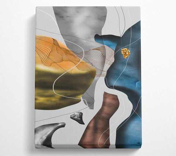  A Canvas Print of Blue And Gold Abstract Canvas Art