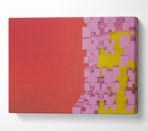  A Canvas Print of Crimson Block Structure Canvas Wall Art