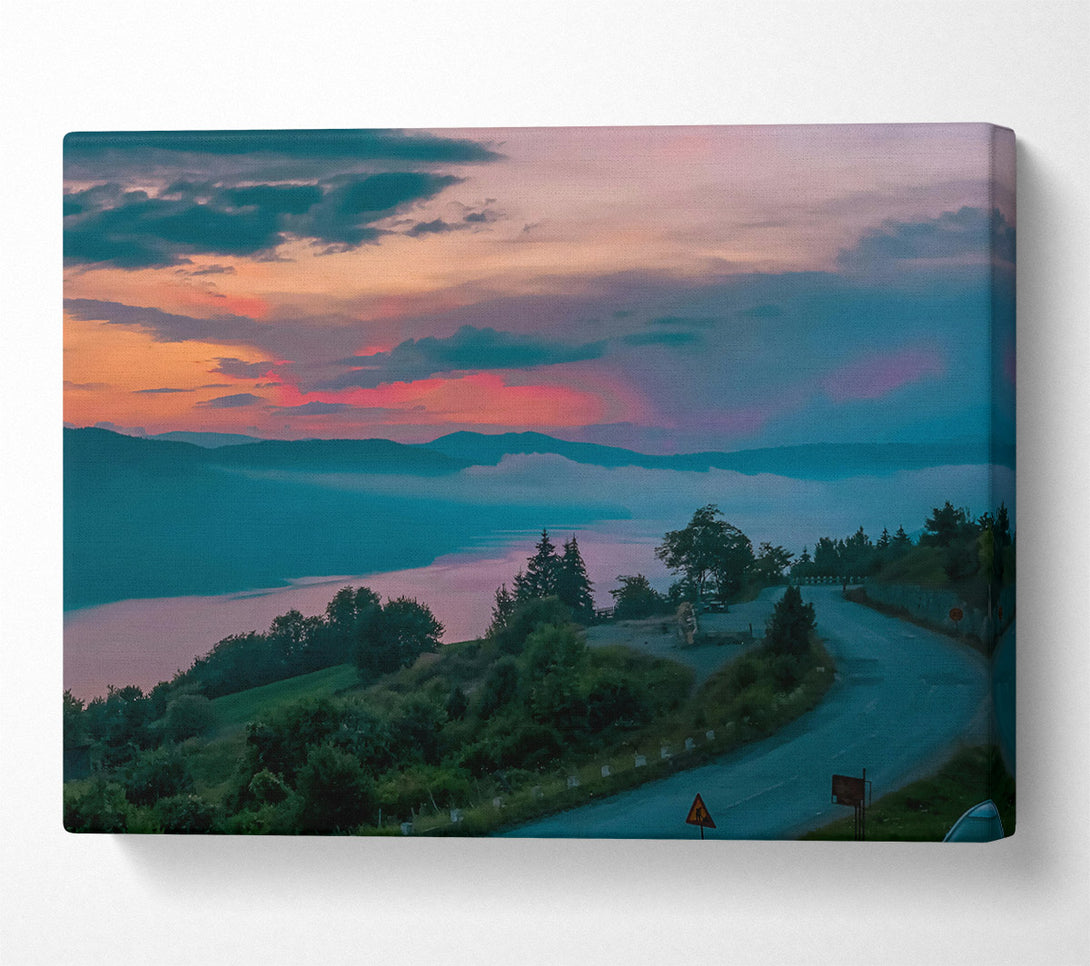  A Canvas Print of Pink Sky Mountain View Canvas Print