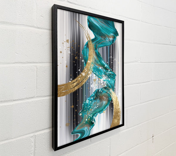 Blue And Gold Abstract Lines