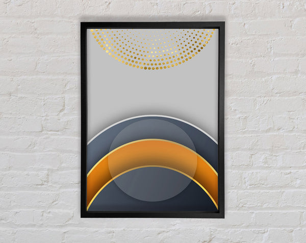 Blue And Gold Arches Framed Print
