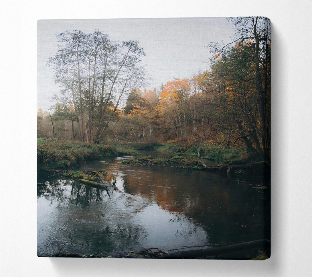  A Canvas Print of Golden River Reflections Canvas Print