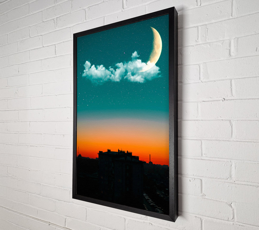  A Canvas Print of Teal Skies And City Lights Canvas Art