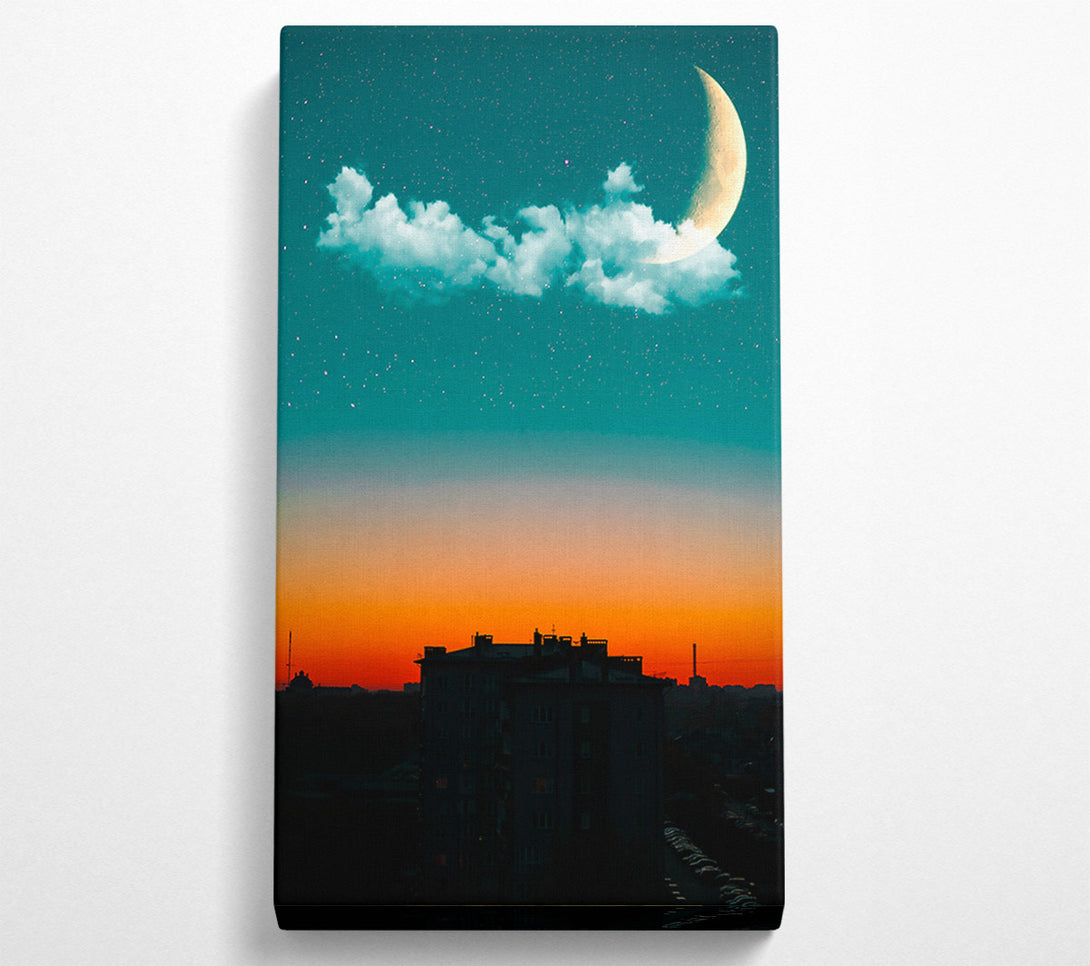  A Canvas Print of Teal Skies And City Lights Canvas Art