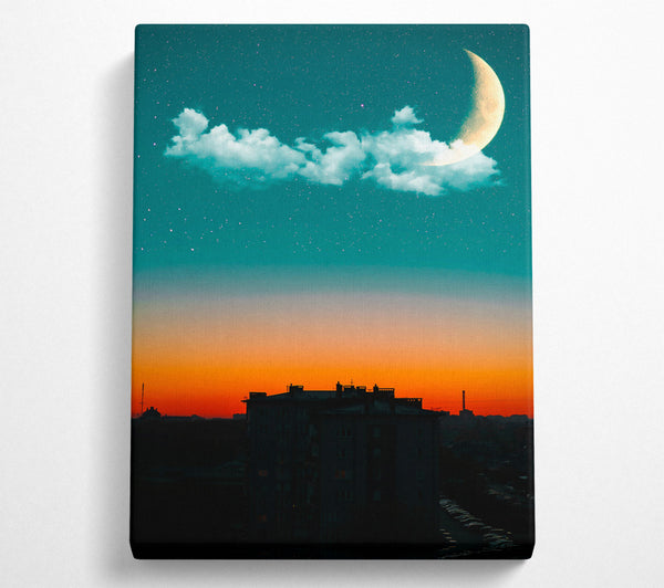  A Canvas Print of Teal Skies And City Lights Canvas Art