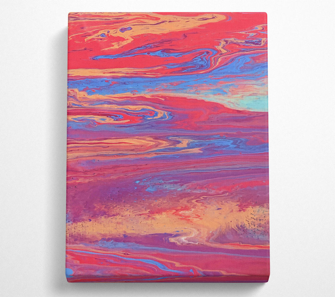 A Canvas Print of Crimson Swirls Of Gold Canvas Wall Art