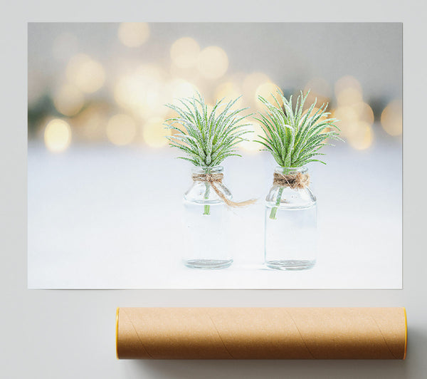 Green Light Vases Poster