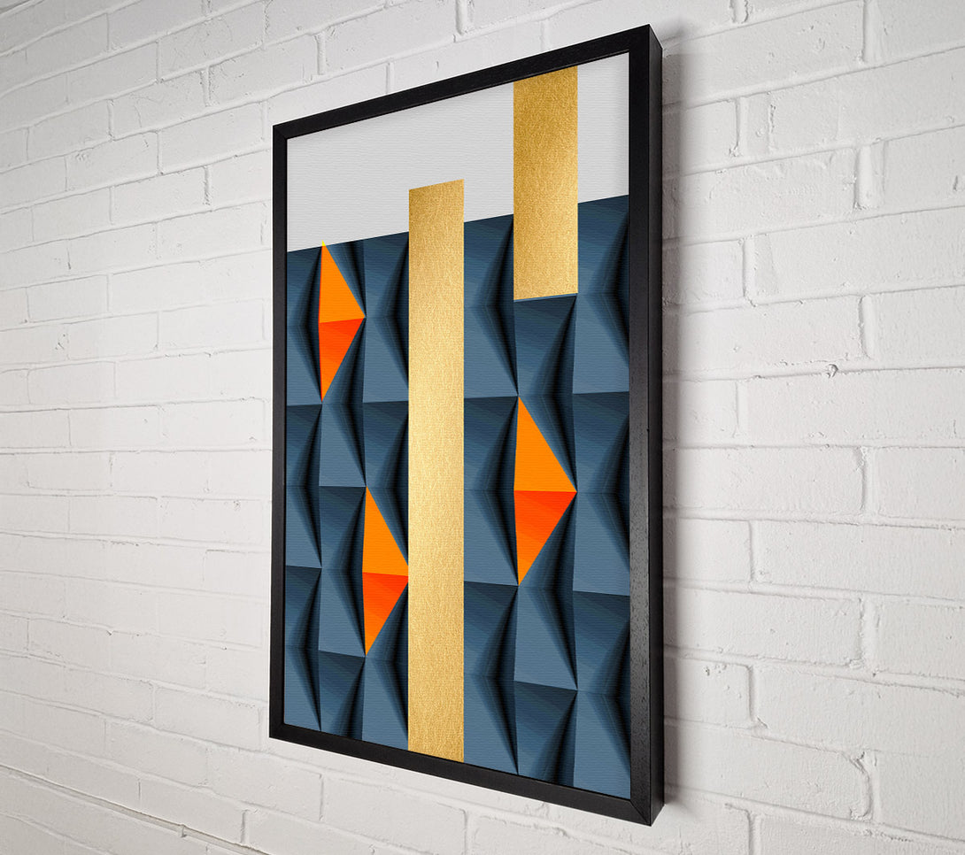  A Canvas Print of Blue And Gold Blocks Canvas Print