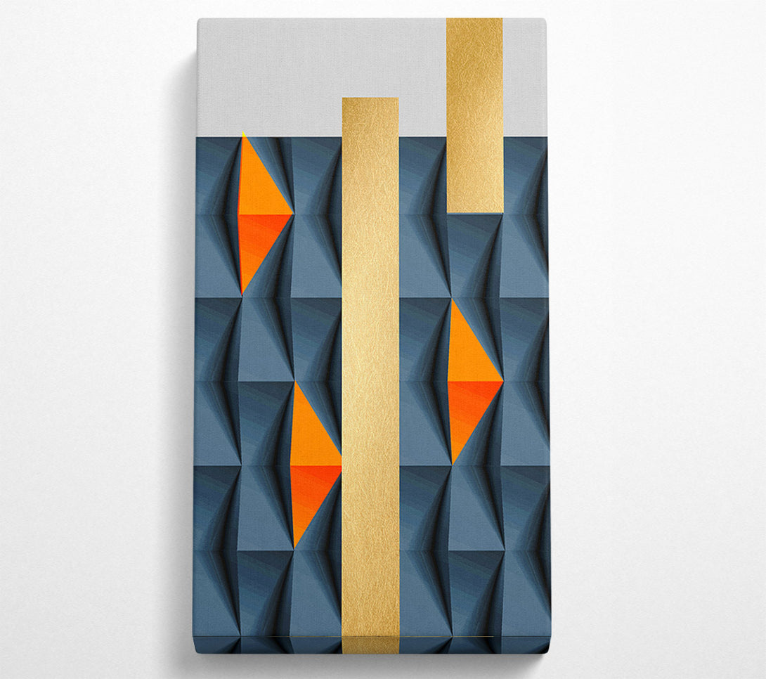  A Canvas Print of Blue And Gold Blocks Canvas Print