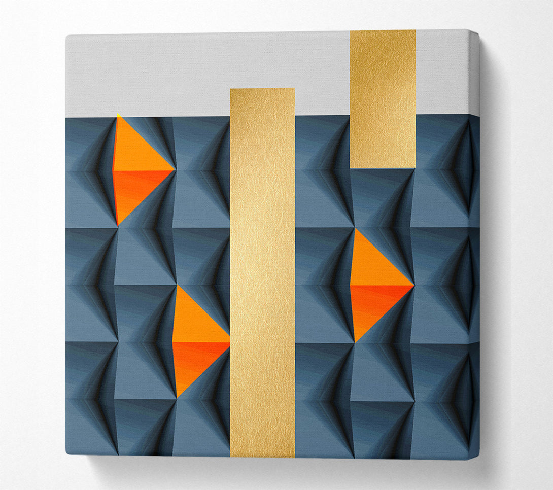  A Canvas Print of Blue And Gold Blocks Canvas Print