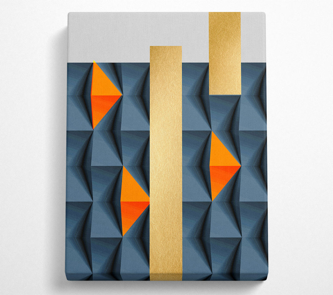  A Canvas Print of Blue And Gold Blocks Canvas Print