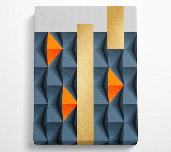  A Canvas Print of Blue And Gold Blocks Canvas Print