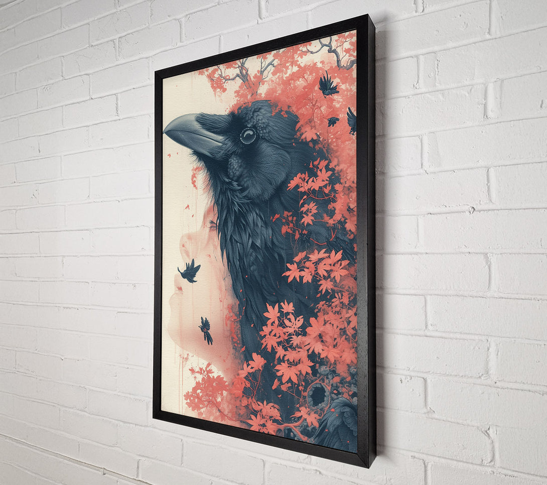  A Canvas Print of Crimson Crow'S Embrace Canvas Wall Art