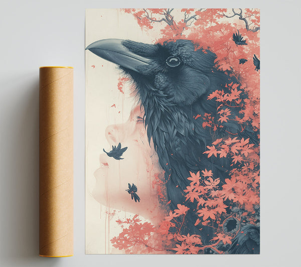 Crimson Crow'S Embrace Poster