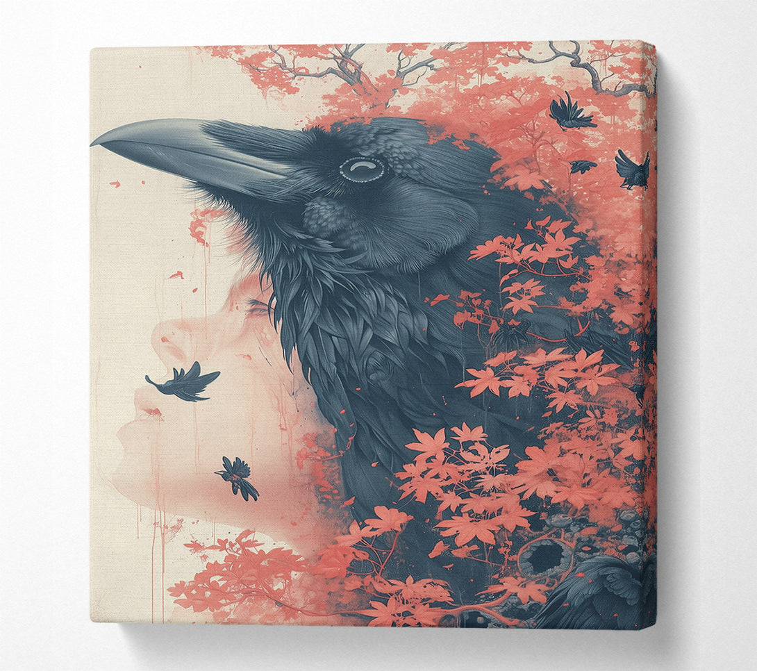  A Canvas Print of Crimson Crow'S Embrace Canvas Wall Art