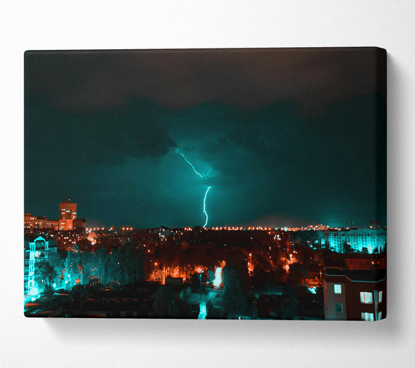  A Canvas Print of Teal City Storm Canvas Print