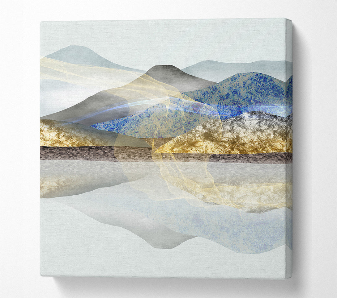  A Canvas Print of Blue And Gold Mountins Canvas Wall Art