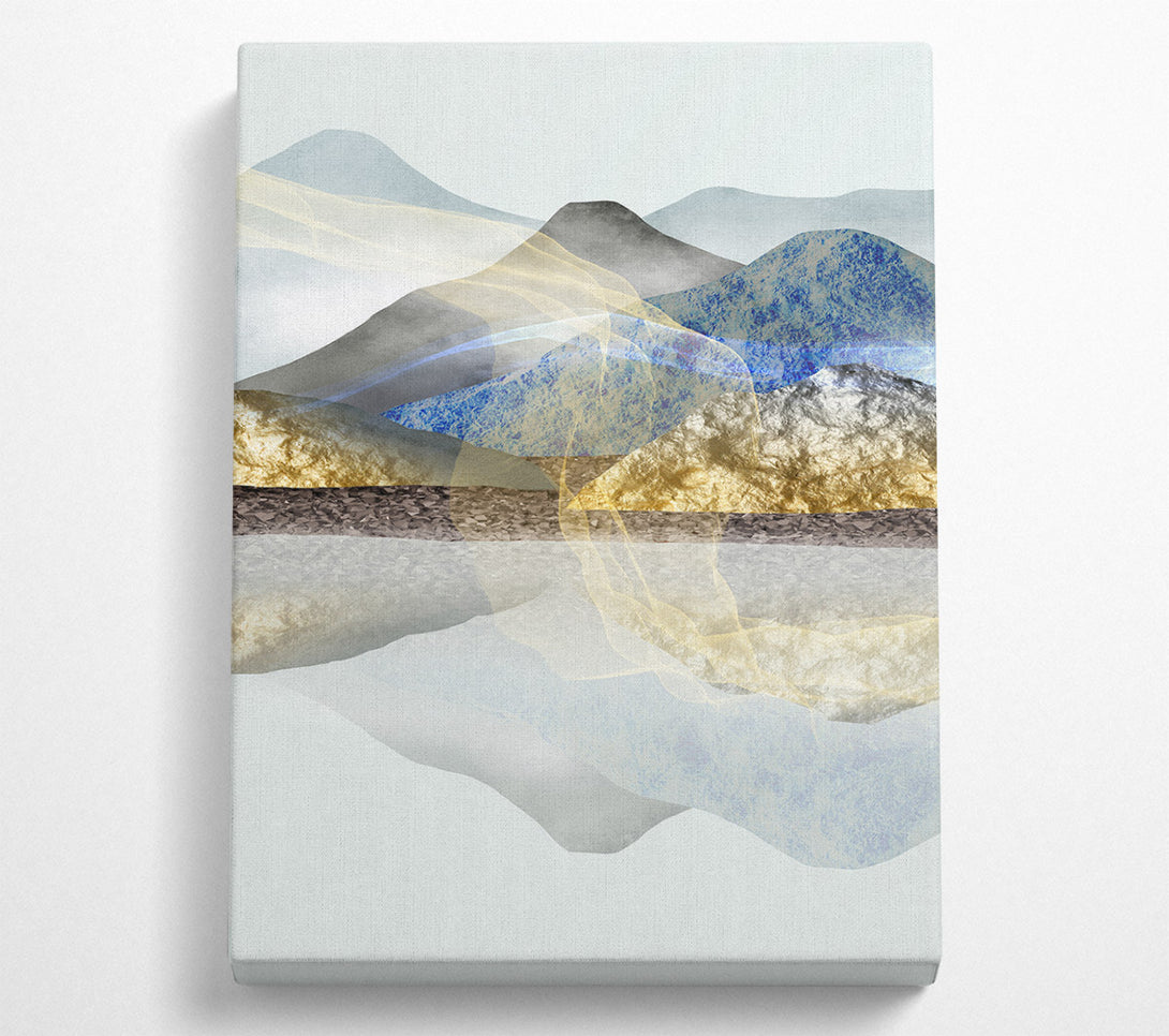  A Canvas Print of Blue And Gold Mountins Canvas Wall Art