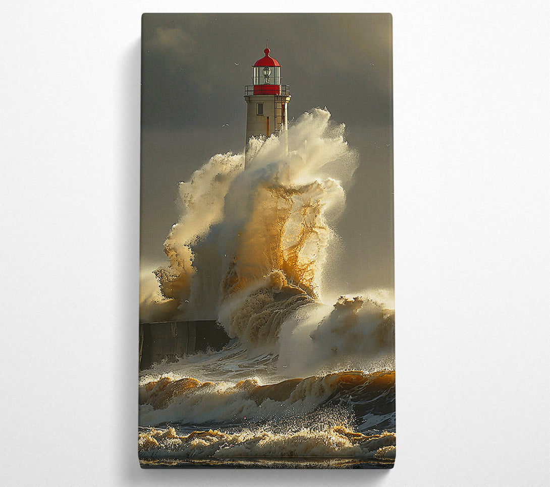  A Canvas Print of Golden Lighthouse Fury Canvas Wall Art