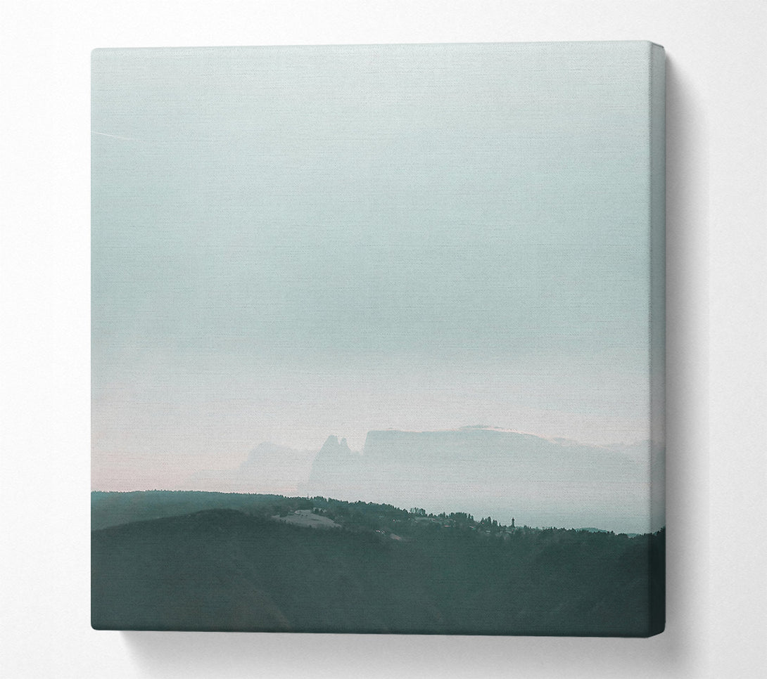  A Canvas Print of Misty Green Mountains Canvas Art