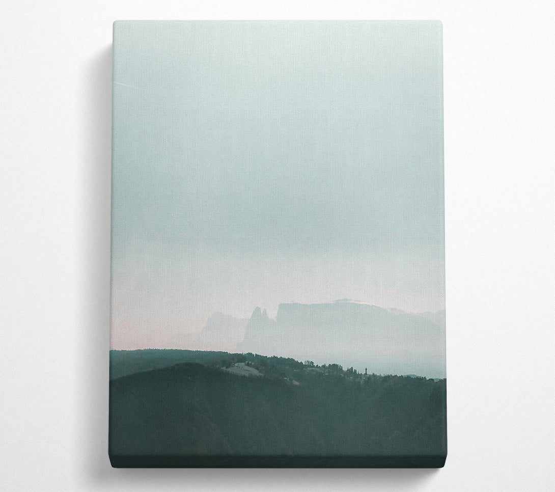  A Canvas Print of Misty Green Mountains Canvas Art