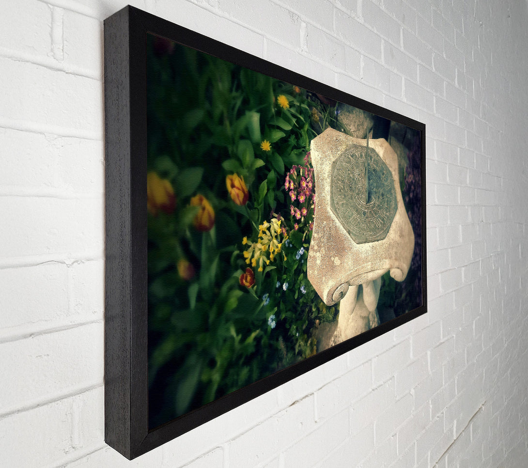  A Canvas Print of Stone Garden Sundial Canvas Wall Art