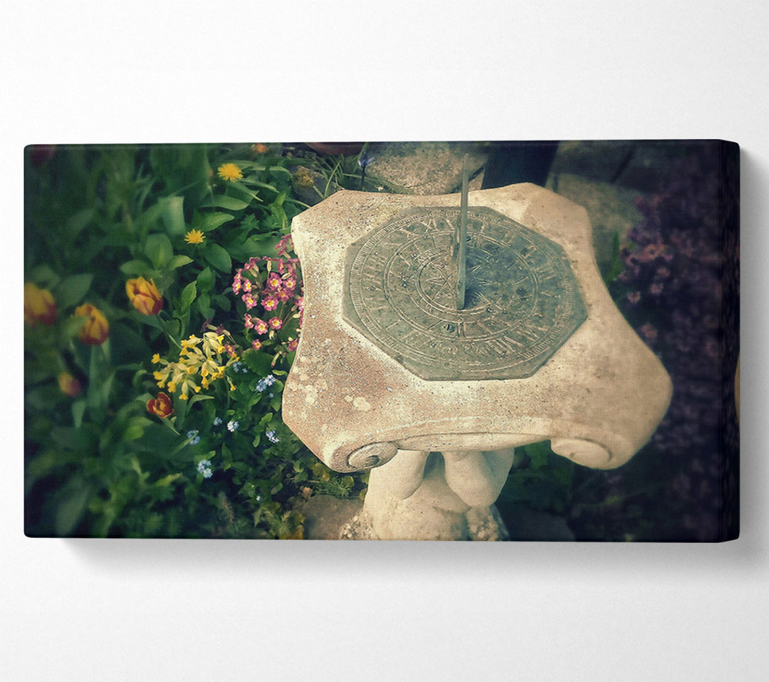  A Canvas Print of Stone Garden Sundial Canvas Wall Art