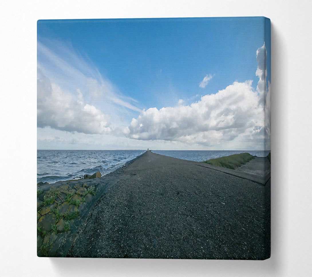  A Canvas Print of Blue Sky Causeway Canvas Wall Art