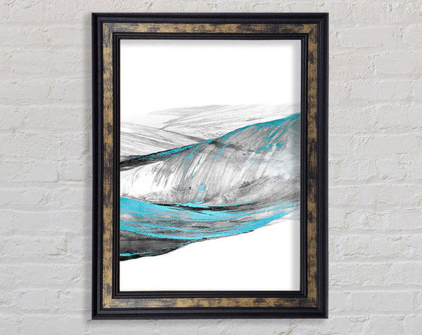 Blue And Grey Swirl Pattern Framed Print
