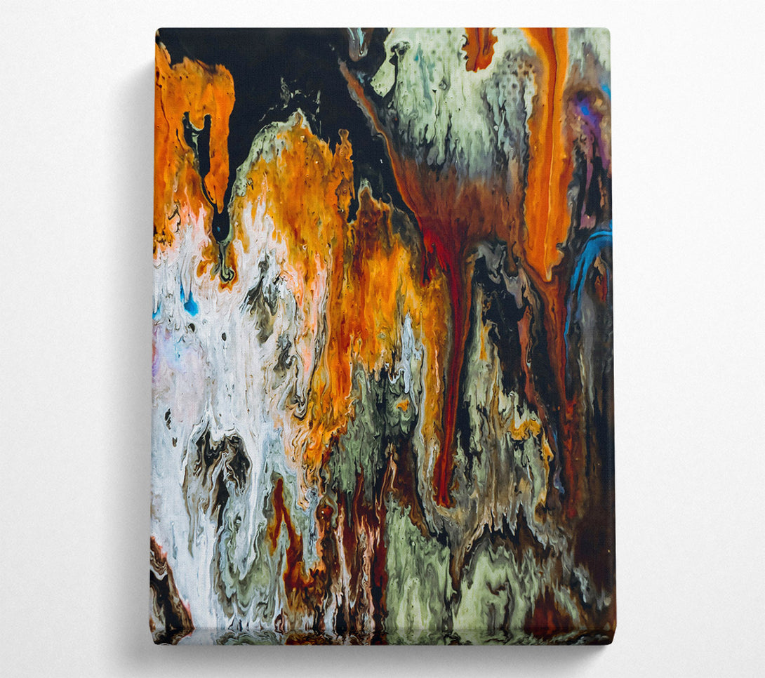  A Canvas Print of Orange Abstract Flow Canvas Art