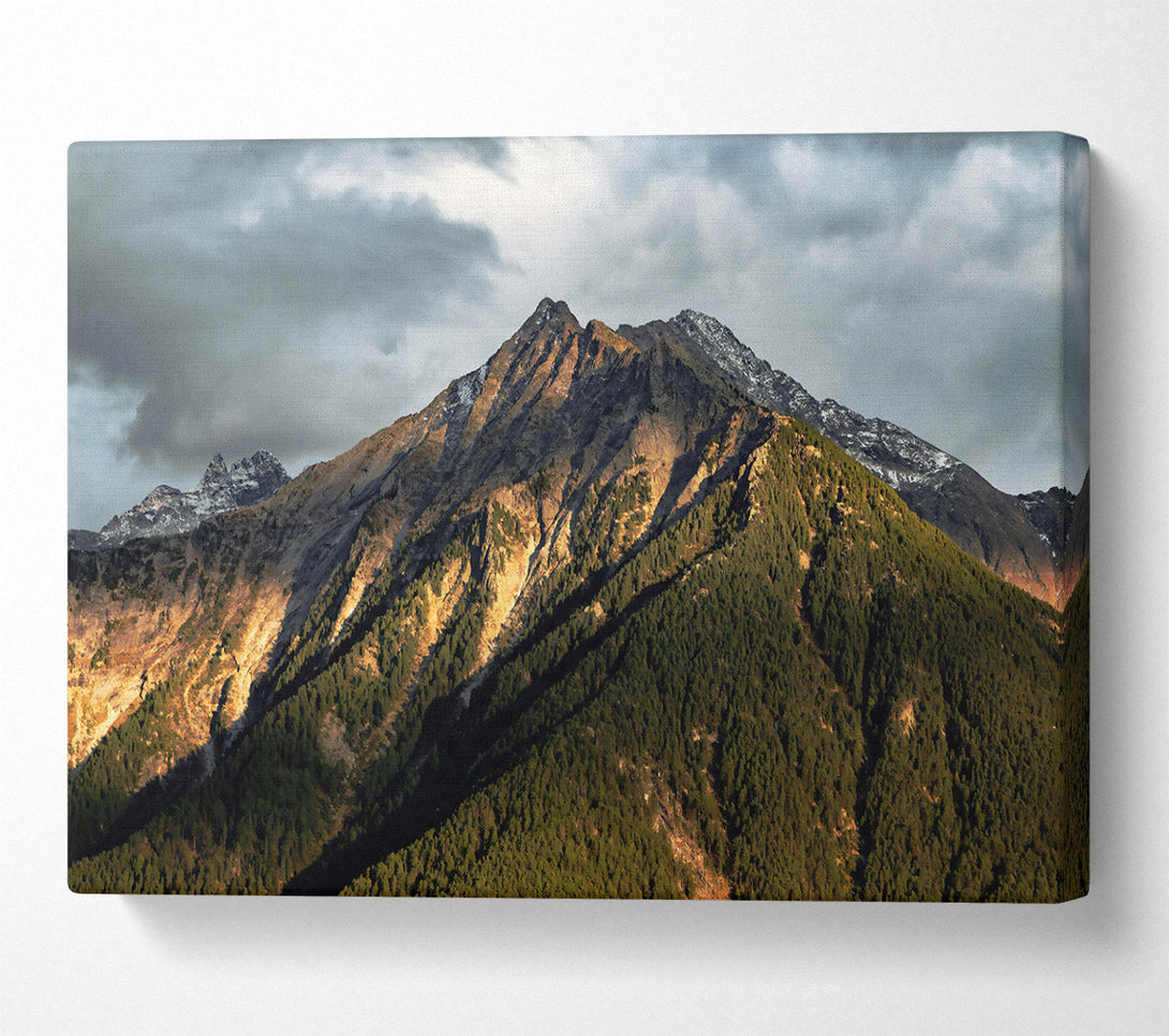  A Canvas Print of Golden Mountain Shadows Canvas Art