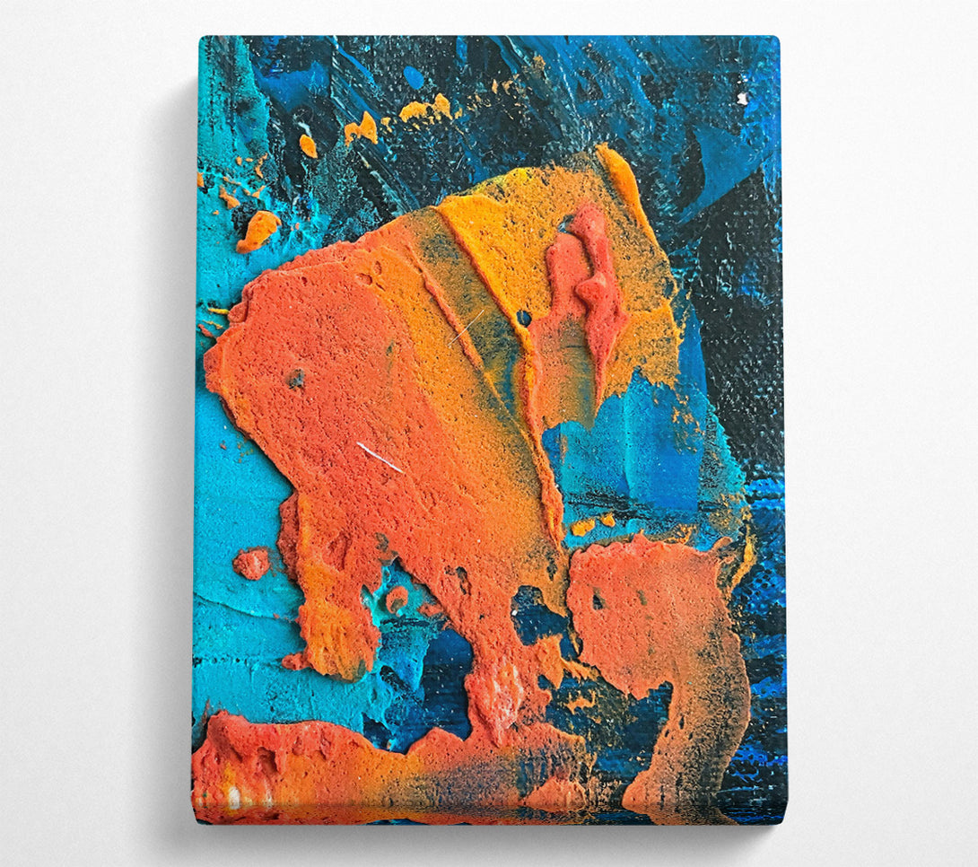  A Canvas Print of Orange Abstract Expressionism Canvas Art