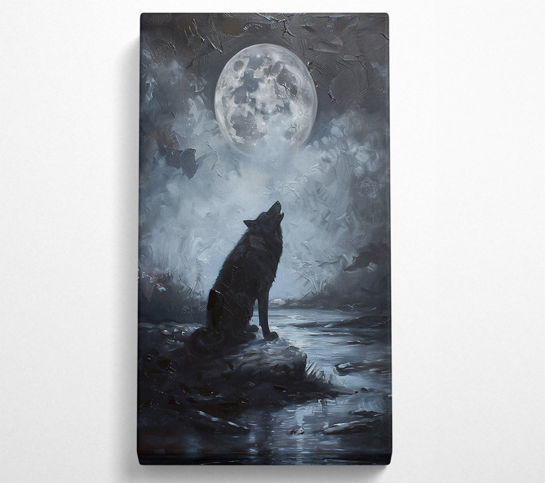  A Canvas Print of Silver Moon Howl Canvas Art