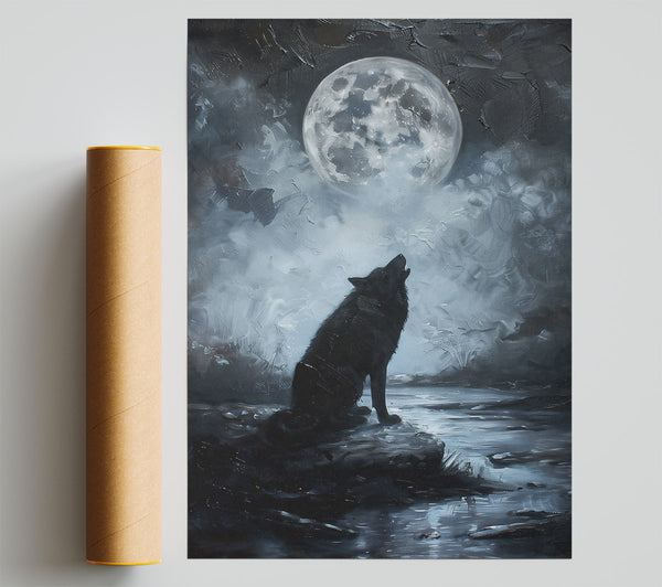 Silver Moon Howl Giclee Print