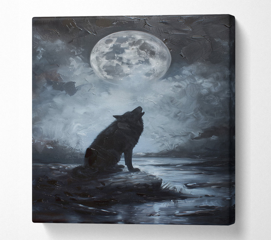  A Canvas Print of Silver Moon Howl Canvas Art