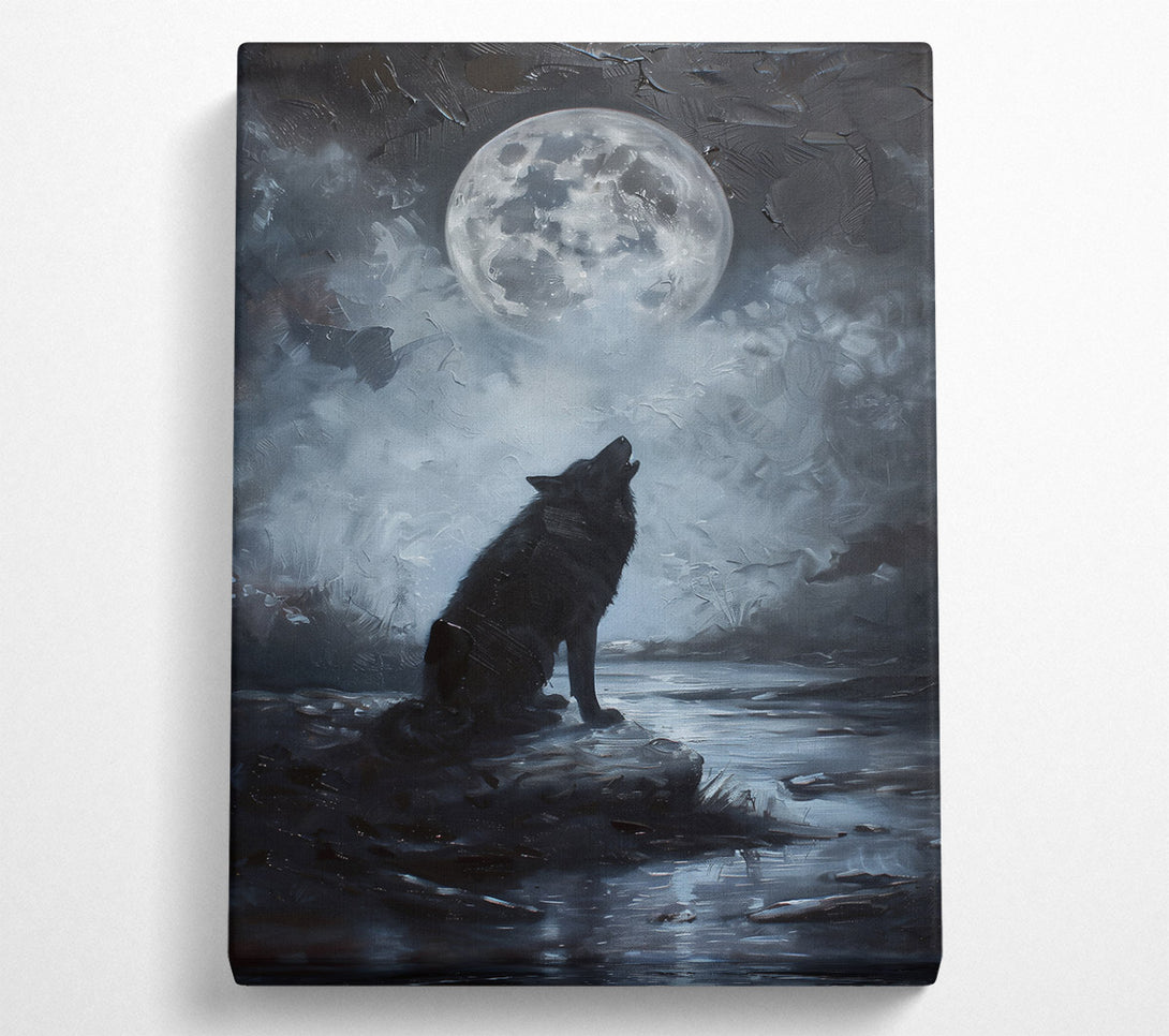  A Canvas Print of Silver Moon Howl Canvas Art