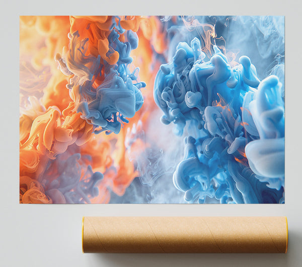 Azure Ink Swirls Giclee Print