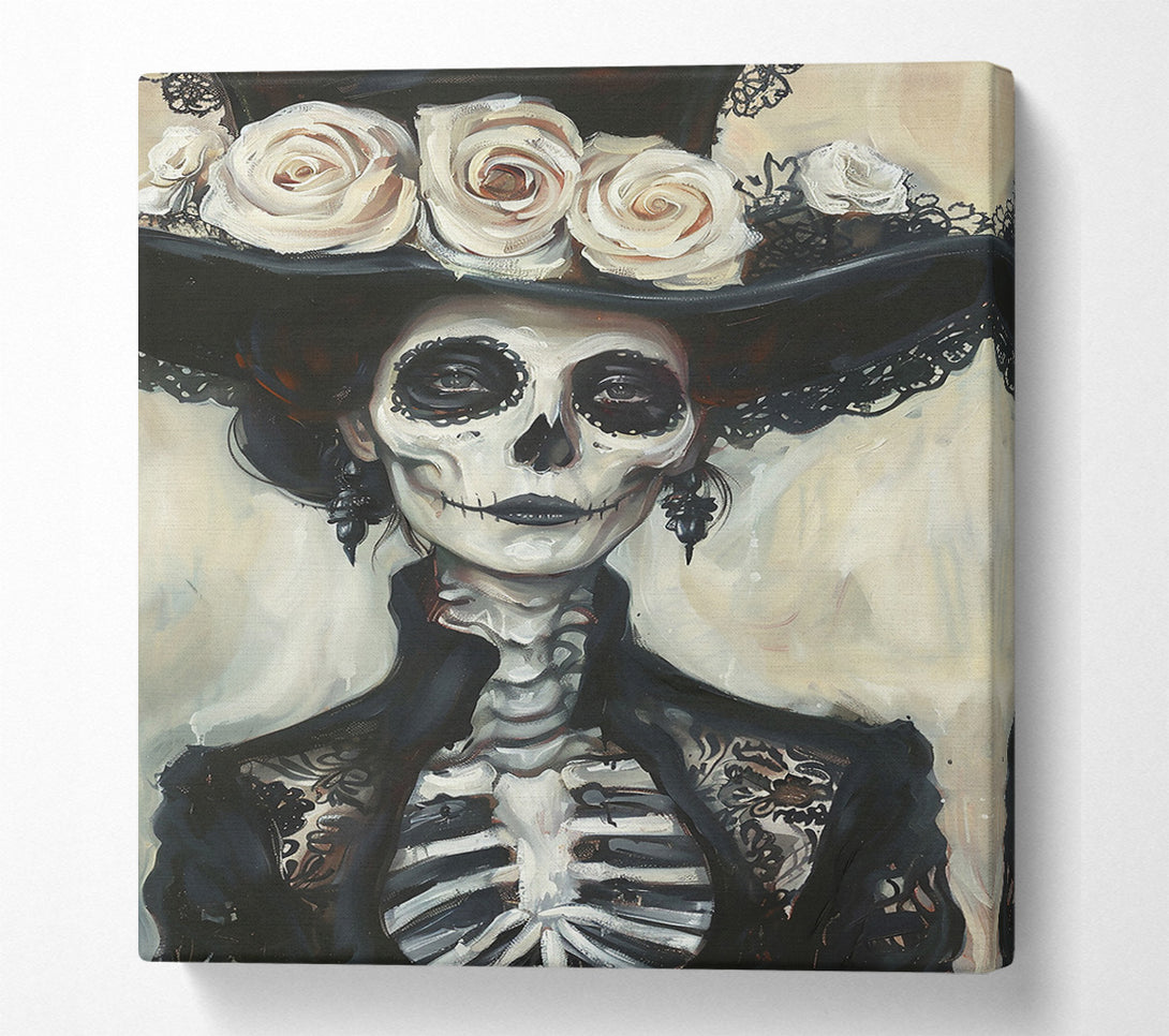  A Canvas Print of Black Lace And Bones Canvas Print