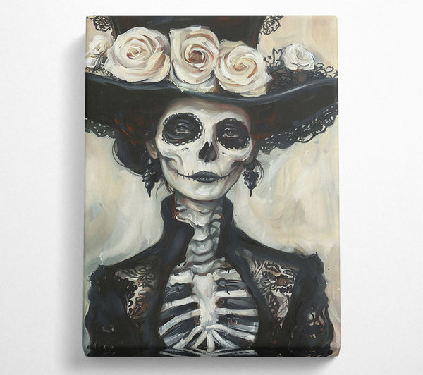  A Canvas Print of Black Lace And Bones Canvas Print