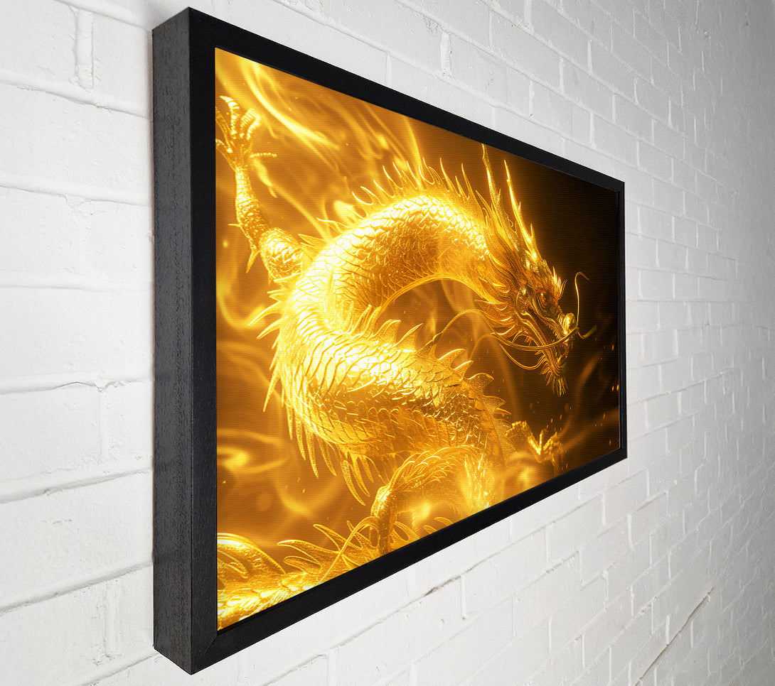 A Canvas Print of Golden Dragon'S Fury Canvas Wall Art